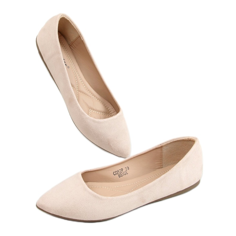 Bailarinas com dedos amendoados bege CD52P Bege