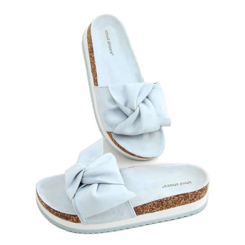 Chinelos de sola alta Blue 8228 Blue azul