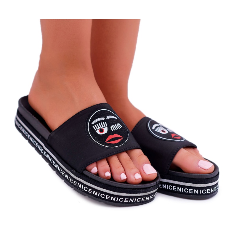 Chinelos femininos na plataforma S.Barski 802-10 Preto