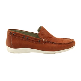Sapatos de homem mocassins Caprice 14650 castanho marrom laranja