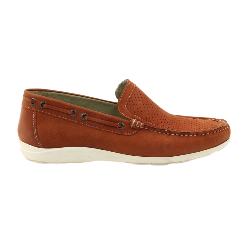 Sapatos de homem mocassins Caprice 14650 castanho laranja