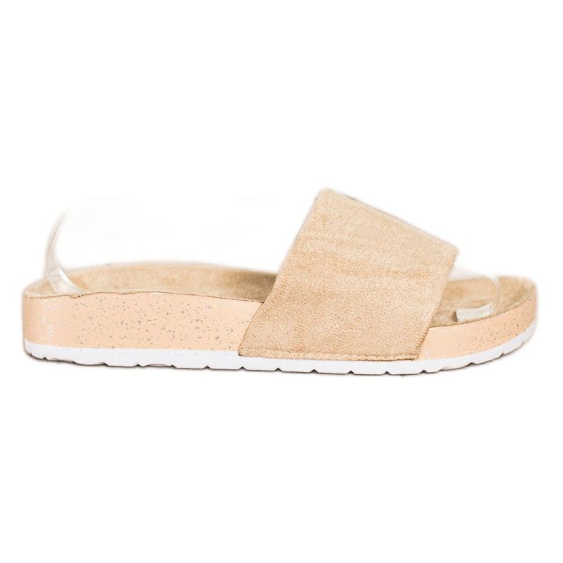 SHELOVET Chinelos de camurça elegantes castanho