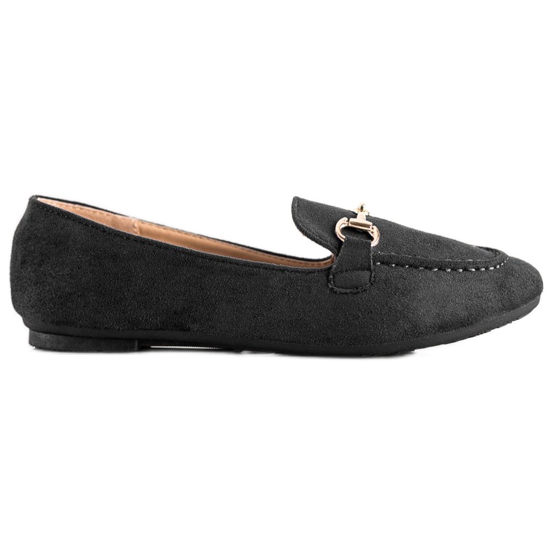 VINCEZA Glitter Mocassins preto