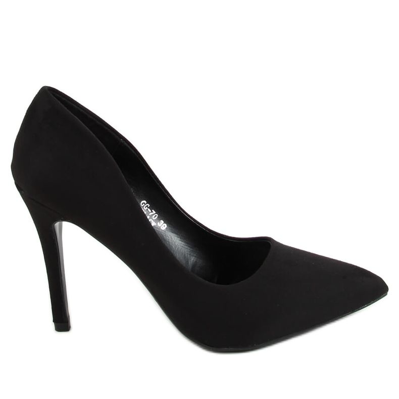 Bombas em camurça preta GG-70 Black preto