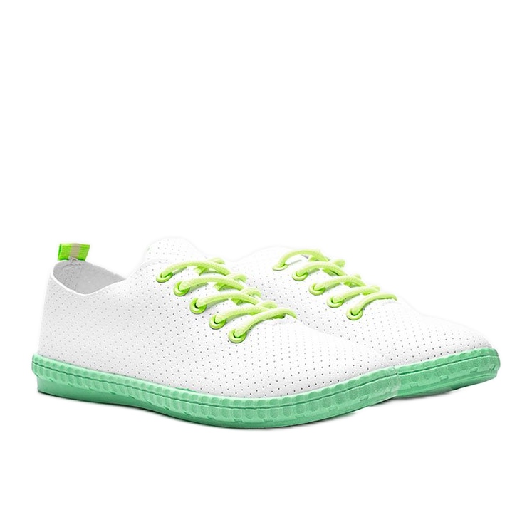 Deixe-me tênis branco perfurado