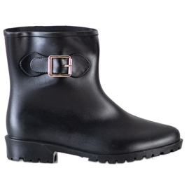 SHELOVET Galochas com fivela decorativa preto