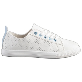 SHELOVET Tênis a céu aberto com couro ecológico branco SHELOVET Tênis a céu aberto com couro ecológico branco