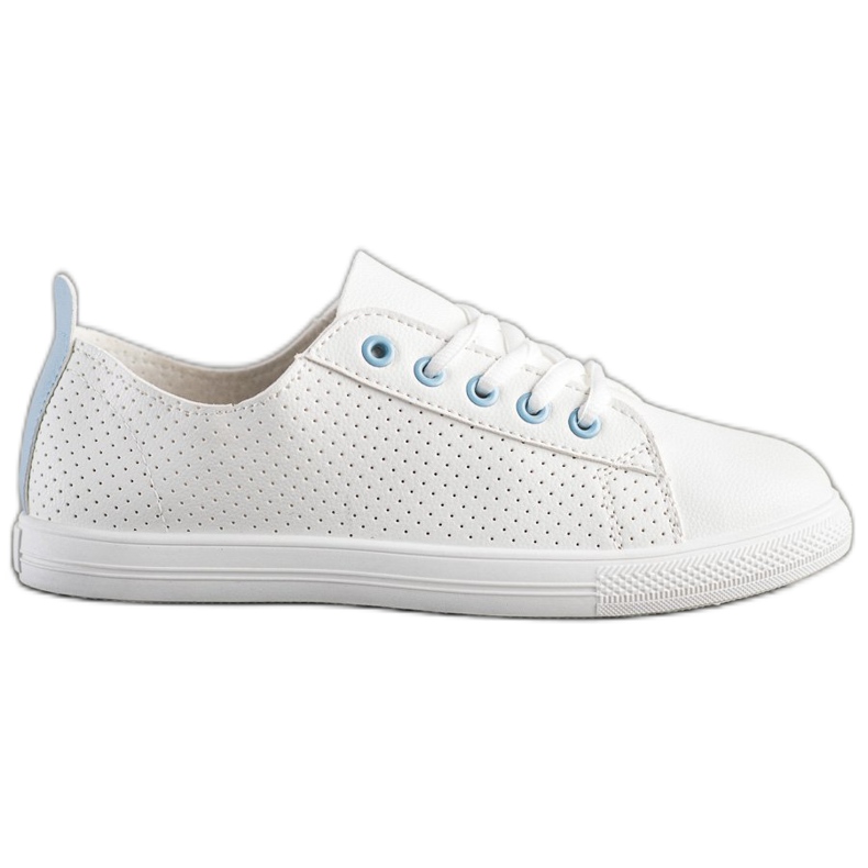 SHELOVET Tênis a céu aberto com couro ecológico branco