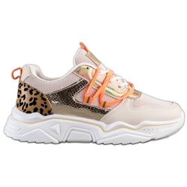 SHELOVET Tênis com estampa de leopardo marrom