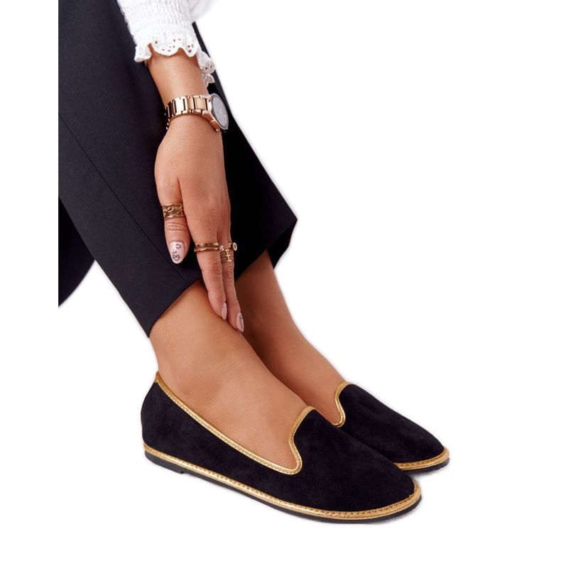 Mocassins de camurça femininos Lu Boo Preto