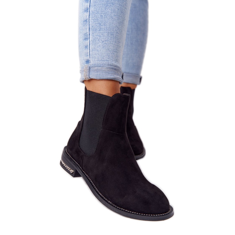 Botas de camurça quente Botas Jodhpur Lu Boo Preto