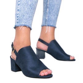 Sandálias azul marinho em poste com parte superior Blubbery Sandálias azul marinho em poste com parte superior Blubbery