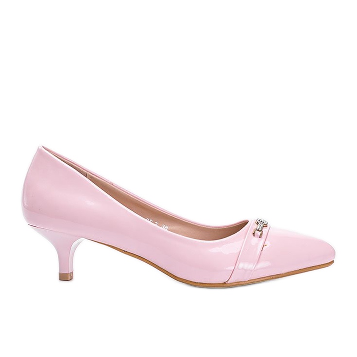 BM Sapatos rosa em um salto baixo Candy