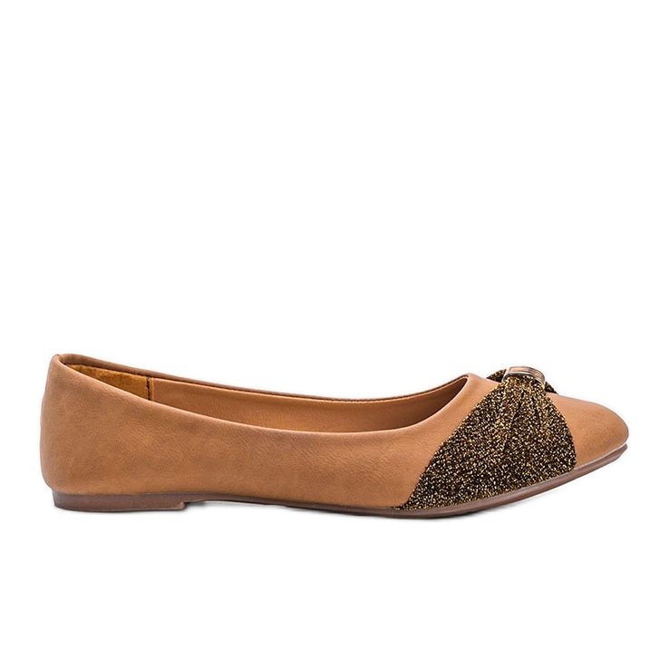 Bailarinas de camelo com decoração brilhante como eu castanho Bailarinas de camelo com decoração brilhante como eu castanho