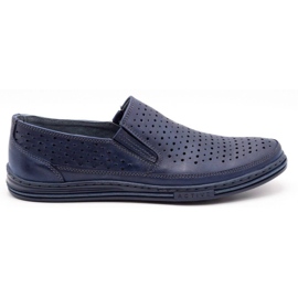 Polbut Sapatos perfurados masculinos 2107P azul marinho azul-marinho