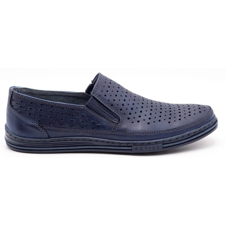 Polbut Sapatos perfurados masculinos 2107P azul marinho