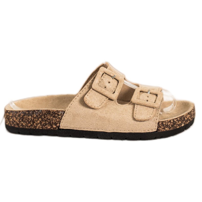 SHELOVET Chinelos confortáveis com fivelas bege SHELOVET Chinelos confortáveis com fivelas bege