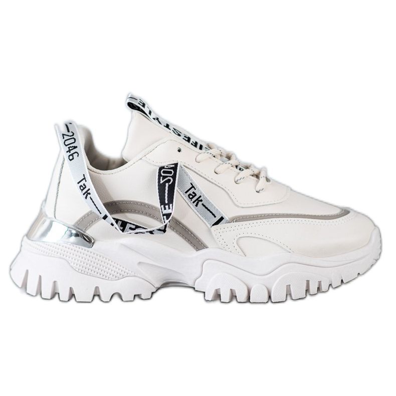 Ideal Shoes Tênis Bege Moda