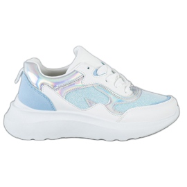 Sweet Shoes Tênis Com Brilho branco azul