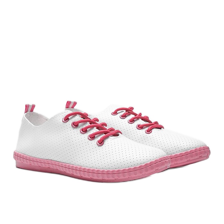 BM Deixe-me abrir tênis branco e rosa