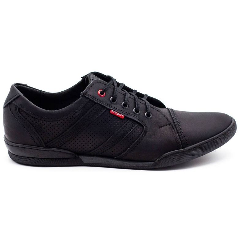 Polbut Sapatos casuais masculinos R3 Perfuração Preta preto