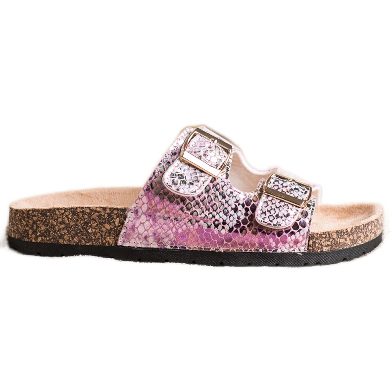 SHELOVET Chinelos com efeito holo rosa