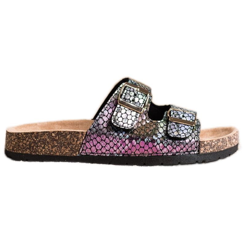 SHELOVET Chinelos com efeito holo preto