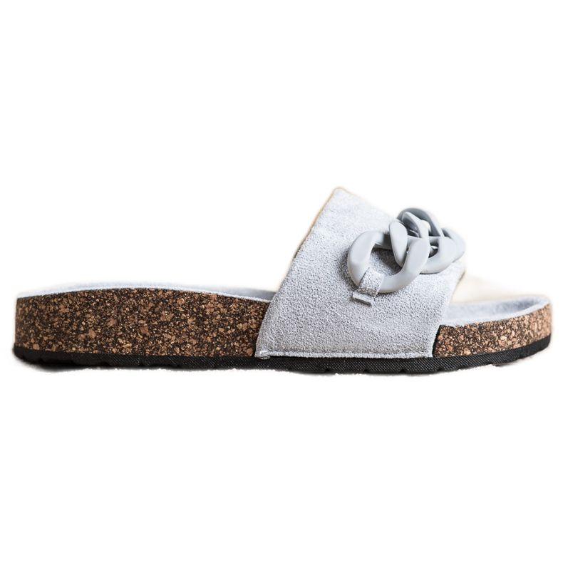 SHELOVET Chinelos elegantes com enfeite cinza SHELOVET Chinelos elegantes com enfeite cinza