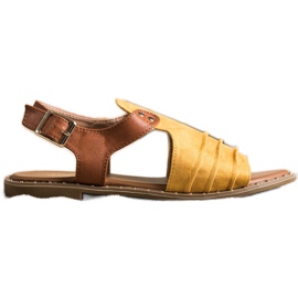 Sandálias VINCEZA fechadas marrom amarelo