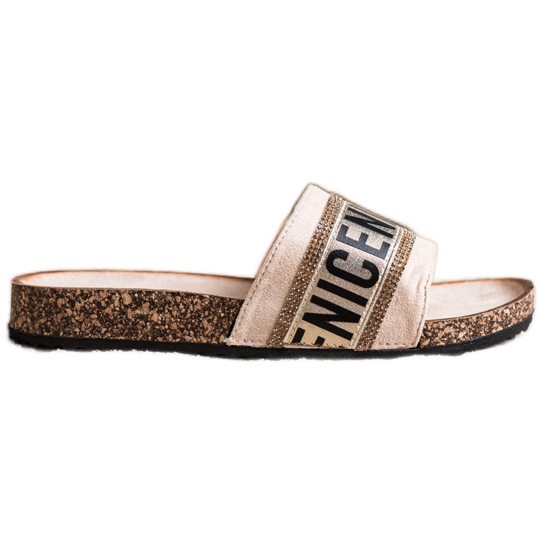 Chinelos da moda Vinceza bege