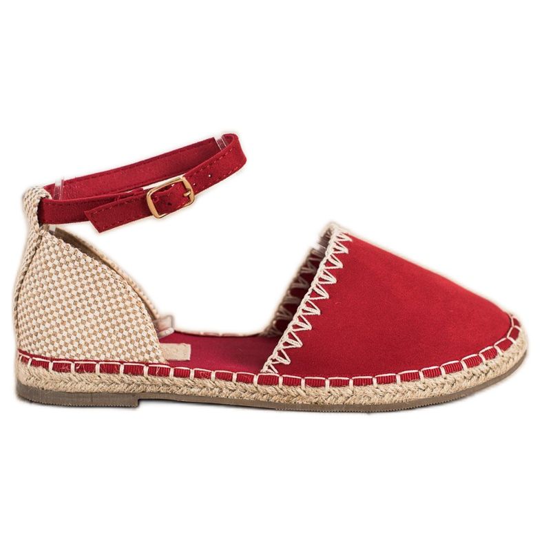Goodin Alpercatas vermelhas com camurça bege vermelho