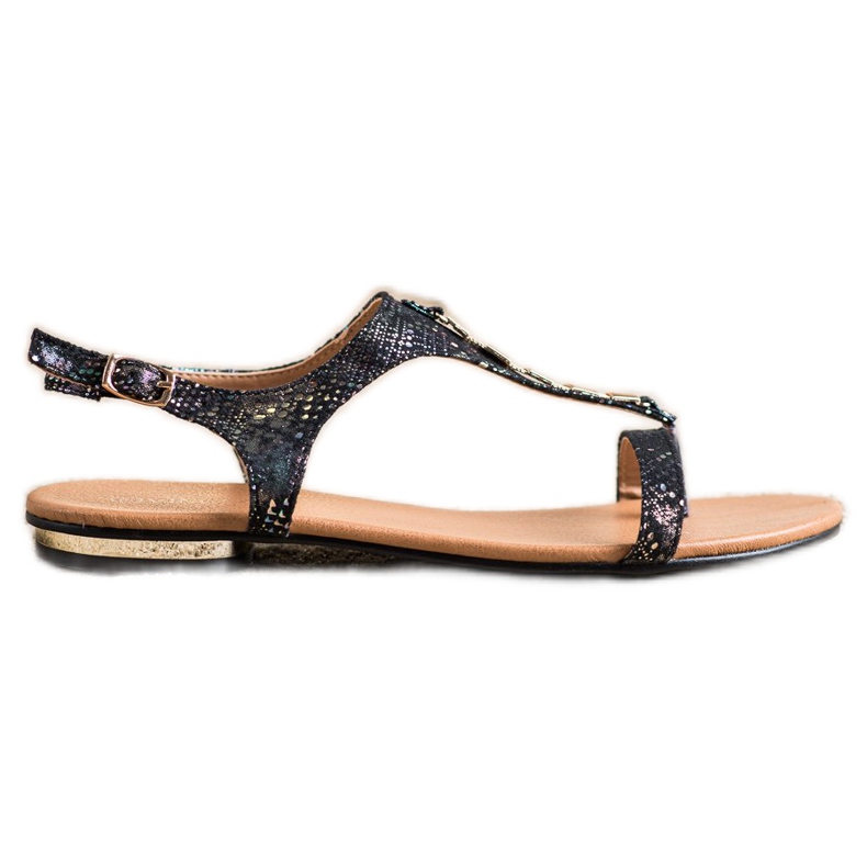 Sandálias com enfeites VINCEZA dourados preto