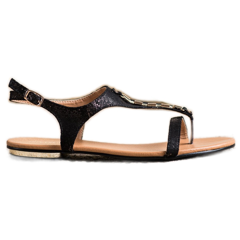 Sandálias com enfeites VINCEZA dourados preto