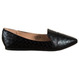 Seastar Bailarinas elegantes com couro ecológico preto