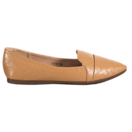 Seastar Bailarinas elegantes com couro ecológico castanho