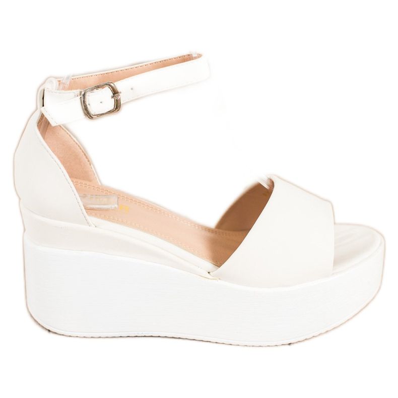 Comer Sandálias leves na plataforma branco