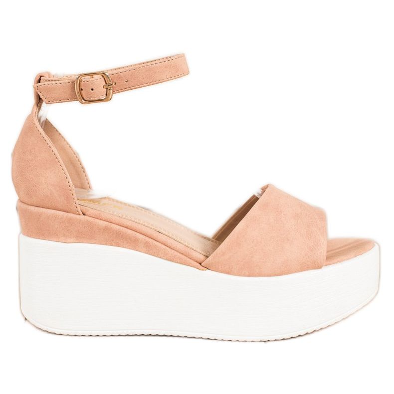 Comer Sandálias leves na plataforma bege