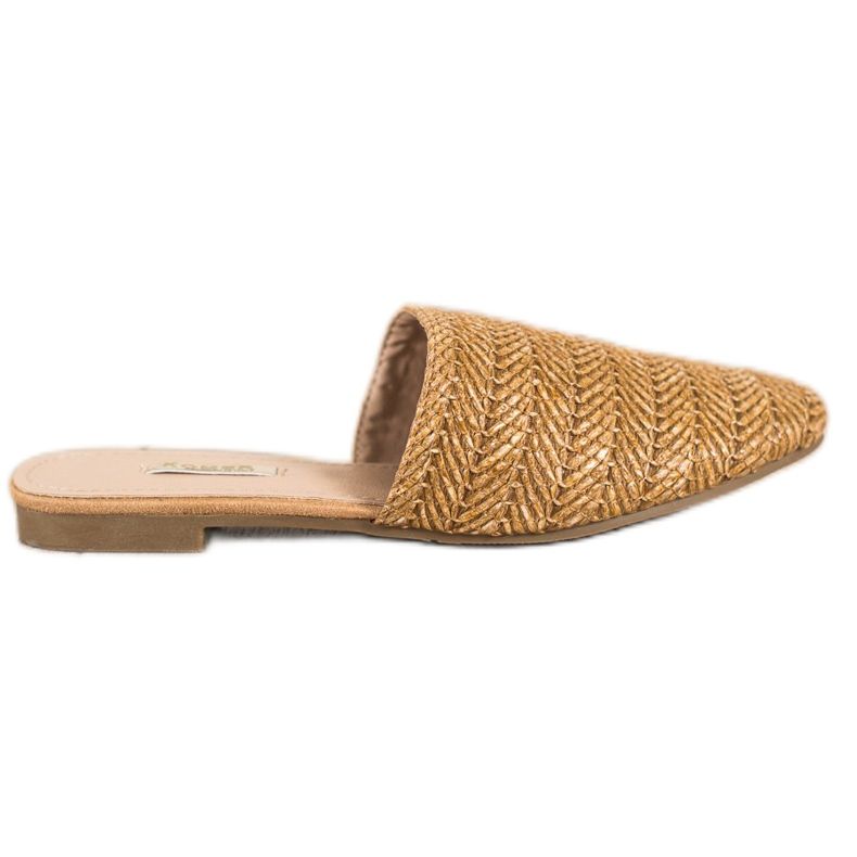 SHELOVET Chinelos de palha castanho