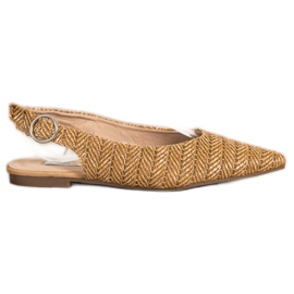 SHELOVET Bombas de palha com salto aberto castanho