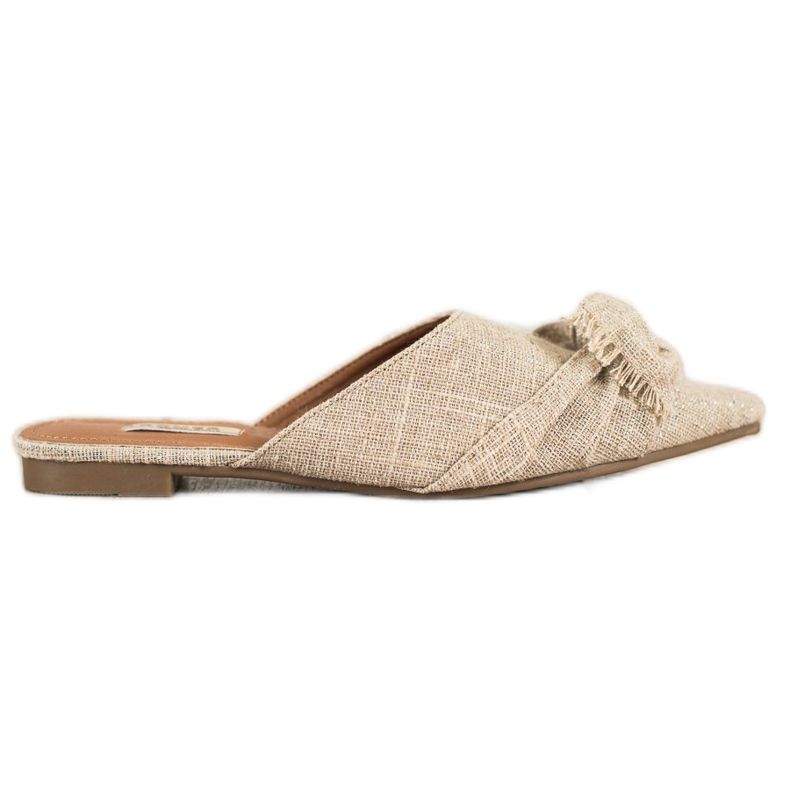 SHELOVET Chinelos elegantes em spitz bege