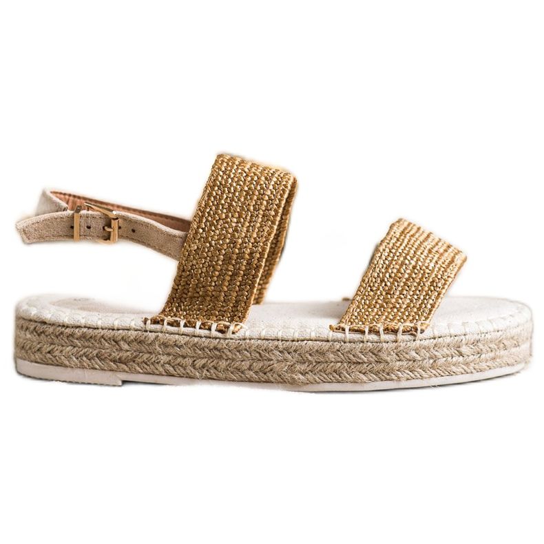 SHELOVET Sandálias trançadas na plataforma bege laranja