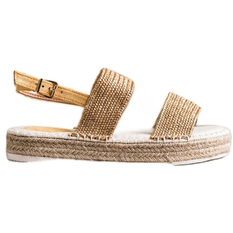 SHELOVET Sandálias trançadas na plataforma dourado