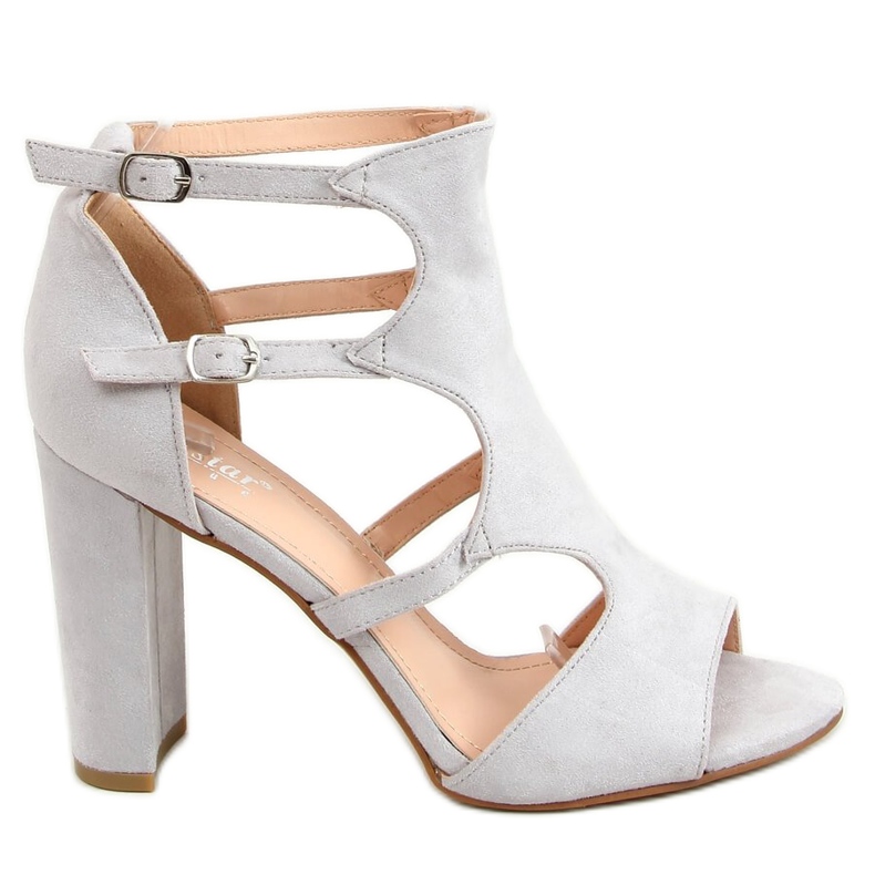 Sandálias cinza de salto alto NS111P cinza