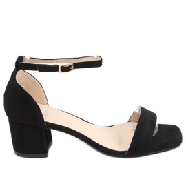 Sandálias pretas com salto baixo X503-21SA-2 Preto