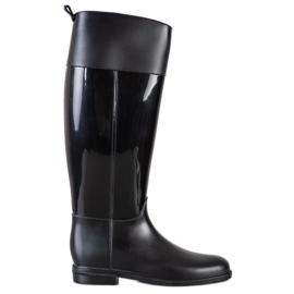 New Age Galochas pretas elegantes preto