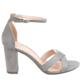 Sandálias cinza de salto alto NF-63P cinza