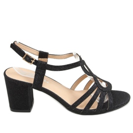 Sandálias pretas de salto alto A3083 Pretas preto