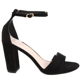 Sandálias pretas no poste TU132P Black preto