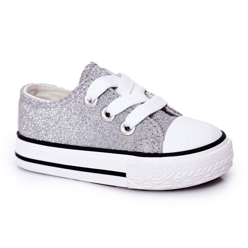 Tênis Infantil Silver Glitter Bling-Bling prata