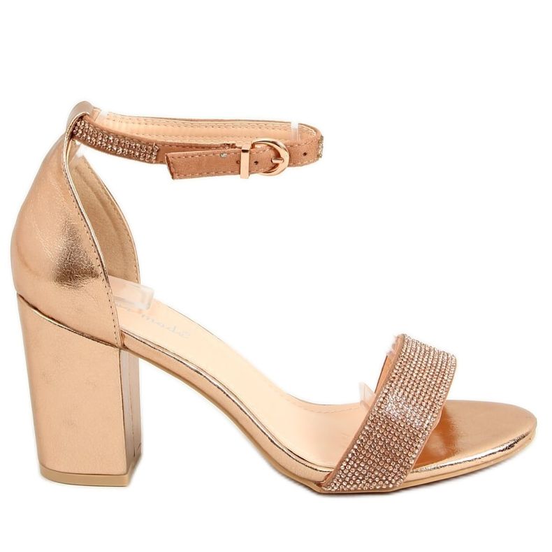 Sandálias de salto alto champanhe 1478 Champagne dourado